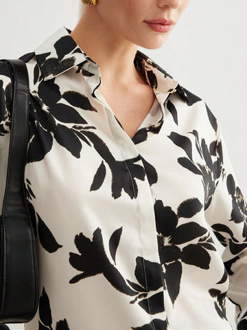 Women's Casual Long Sleeve Printed Loose Blouse