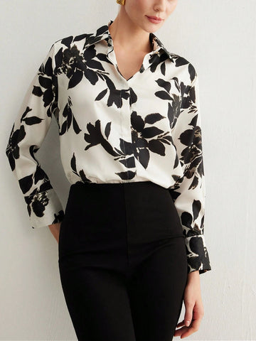 Women's Casual Long Sleeve Printed Loose Blouse