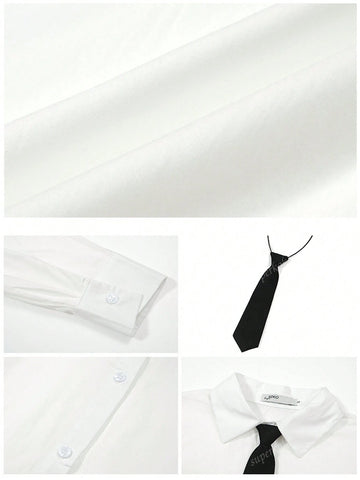 Women's Casual Loose White Tie Collar Blouse Shirt, Autumn New Arrival