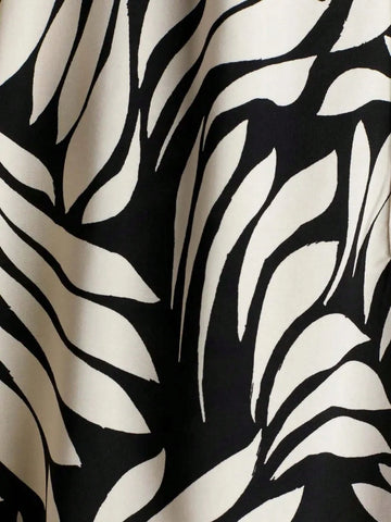 Women's Casual Notch Collar Lantern Sleeve All-Over Printed Shirt, Spring/Autumn'