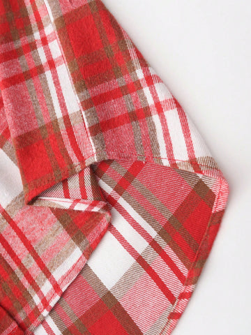 Women's Casual Patterned Long Sleeve Pocket Button Down Collar Shirt