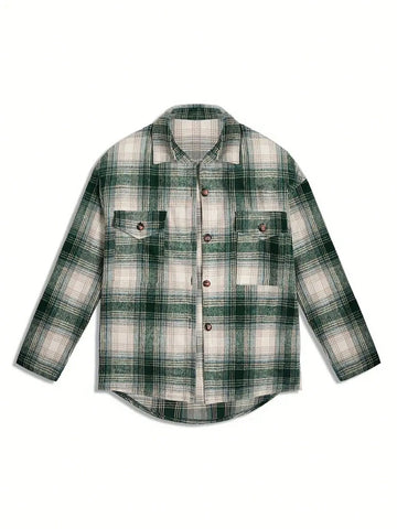 Women's Casual Plaid Long Sleeve Blouse, Spring/Autumn