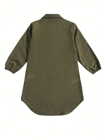 Women's Casual Solid Color Arched Hem Blouse, Autumn