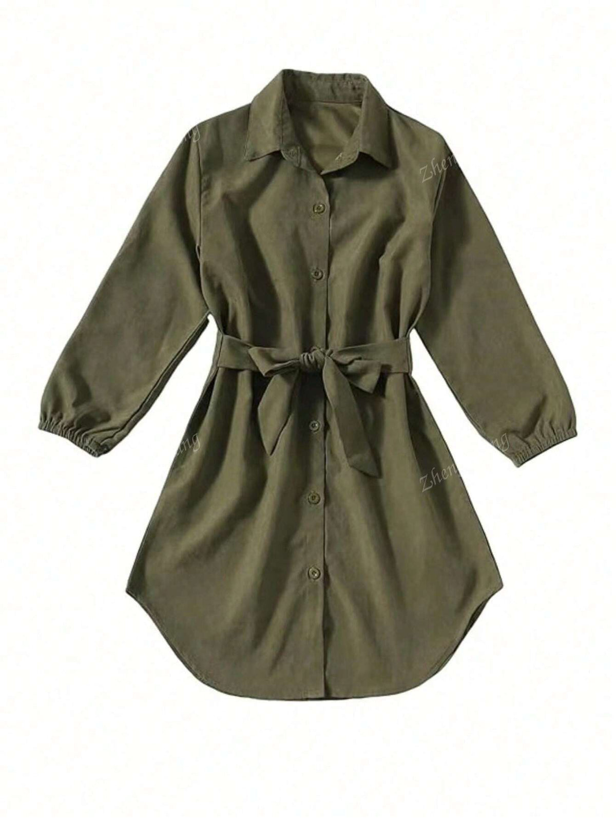 Women's Casual Solid Color Arched Hem Blouse, Autumn