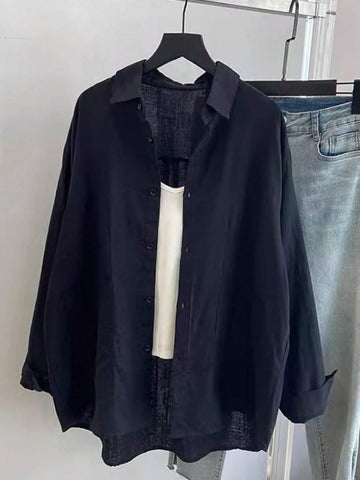 Women's Casual Solid Color Long Sleeve Blouse, Spring/Autumn