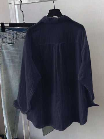 Women's Casual Solid Color Long Sleeve Blouse, Spring/Autumn