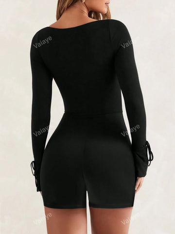 Women's Casual Sports Tight Romper Unitard, Spring/Autumn