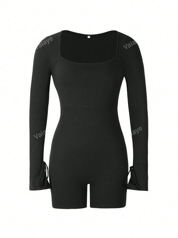 Women's Casual Sports Tight Romper Unitard, Spring/Autumn