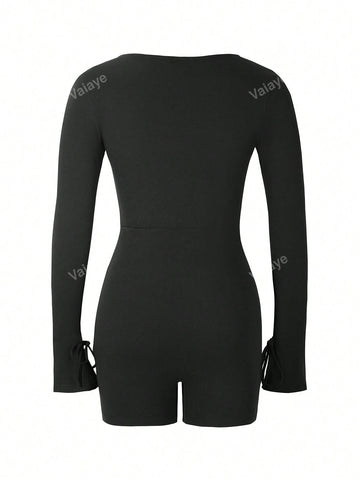 Women's Casual Sports Tight Romper Unitard, Spring/Autumn