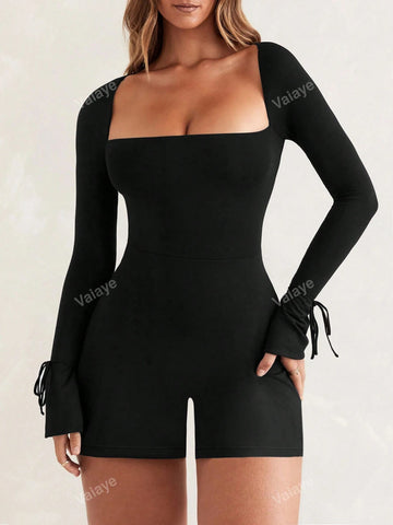 Women's Casual Sports Tight Romper Unitard, Spring/Autumn