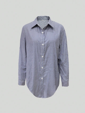 Women's Casual Striped Long Sleeve Shirt For Commuting