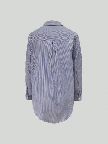Women's Casual Striped Long Sleeve Shirt For Commuting