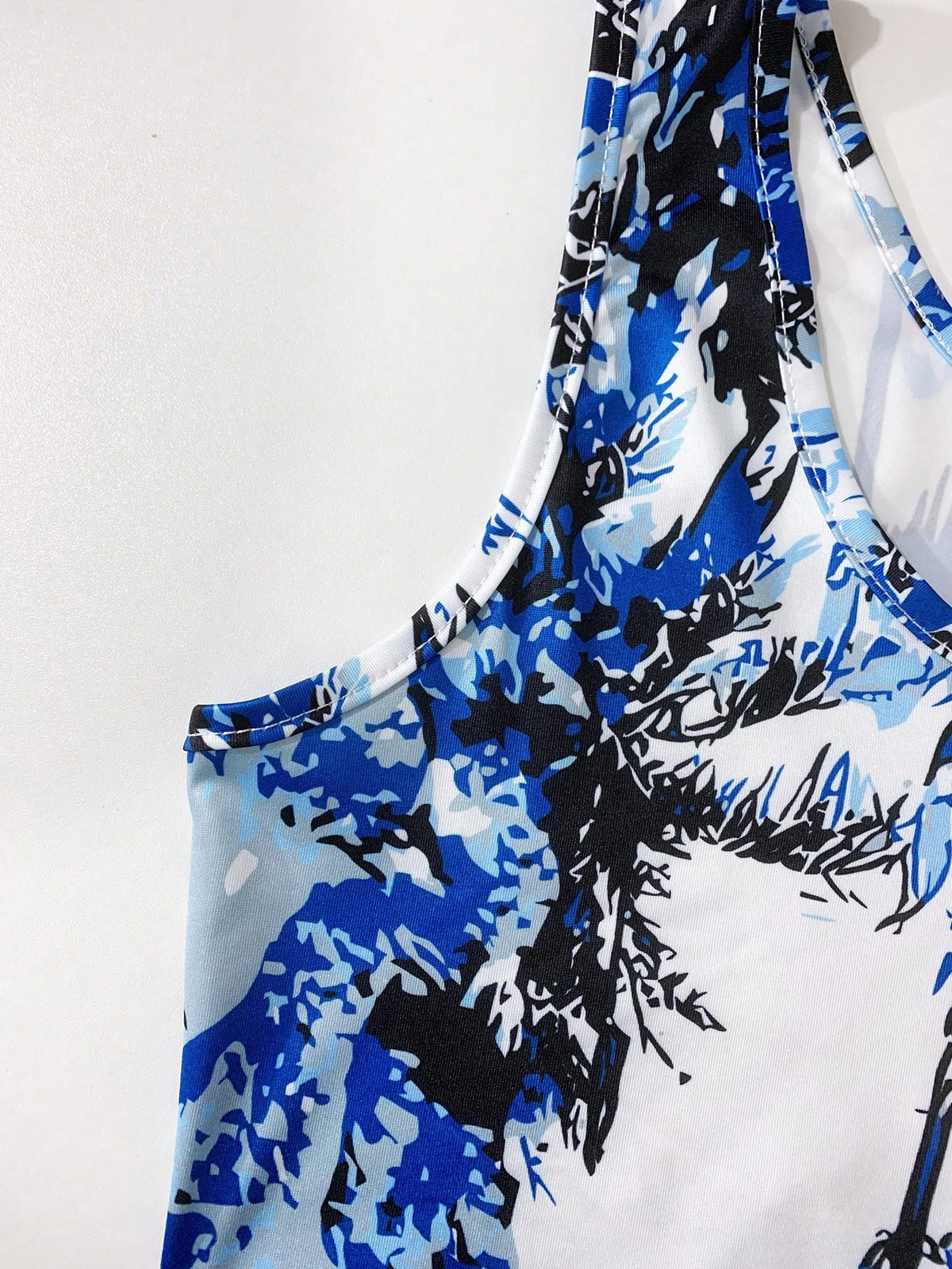 Women's Casual Vacation Coconut Tree Print Sleeveless Dress