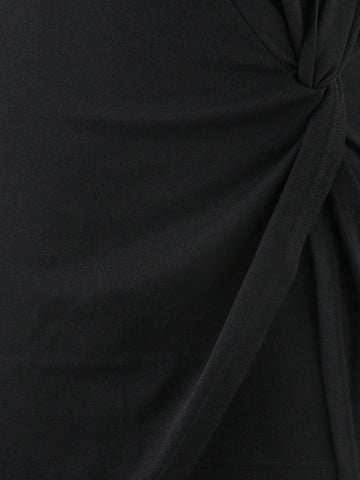 Women's Casual & Fashionable High Waist Elastic Knotted Pencil Skirt