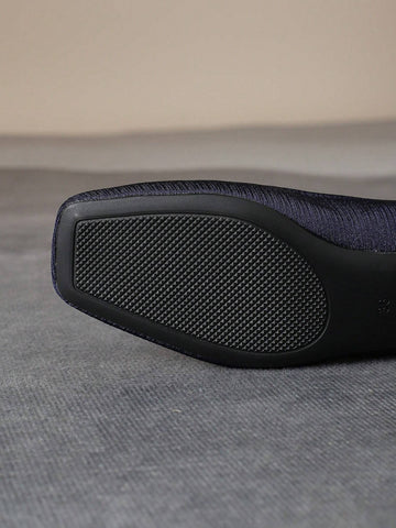 Women's Chunky Heel Slip-On Loafers, Square Toe, Large Size, Soft Sole, Non-Slip, Suitable For All Seasons