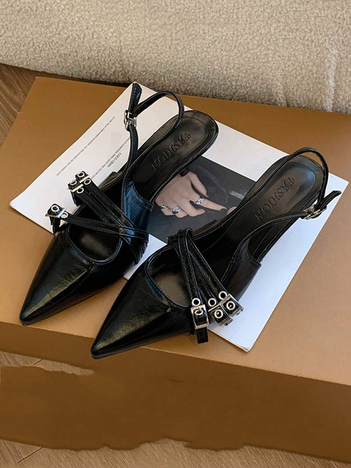 Women's Classic Pointed Toe Plain Color High Heels, Adjustable Ankle Strap, Comfortable