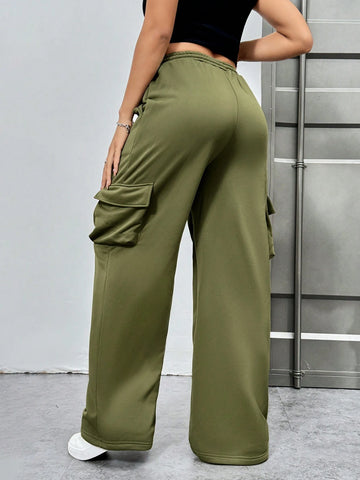Women's Color Blocked Drawstring Waist Utility Cargo Shorts With Pockets