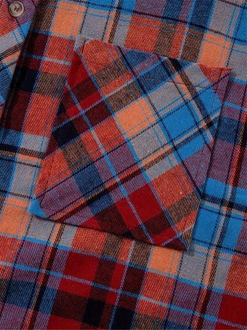 Women's Colorful Plaid Drop Shoulder Loose Casual Shirt, Autumn/Winter