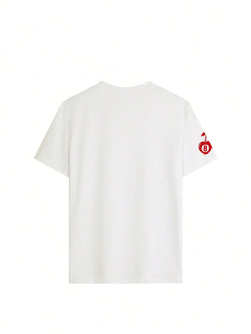 Women's Cute Cherry Print Round Neck Short Sleeve T-Shirt, Fashionable And Versatile Summer Top