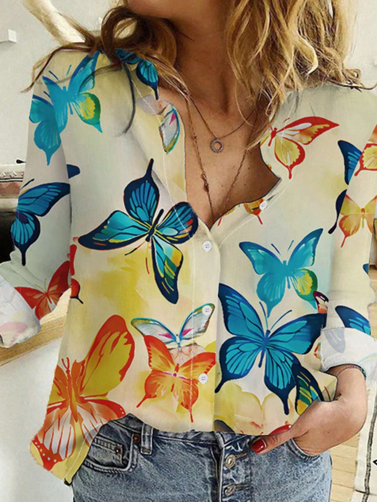 Women's Daily Fashion Simple Printed Casual Shirt