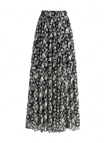 Women's Ditsy Floral A-Line Skirt, Fashion Casual Loose