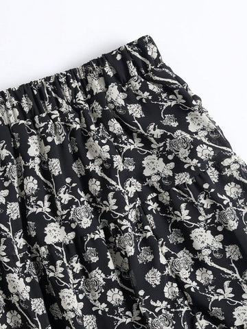 DAZY Summer New Sheer Gauze Retractable Skirt, Beach Resort Style Women Skirt,Ruffle