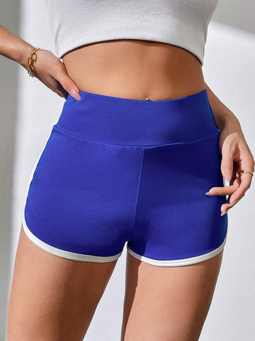 Women's Dolphin Hem Color-Block Shorts