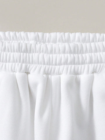 Women's Drawstring Hooded Sweatshirt, Shorts And Capri Athletic Pants 3 Pcs Set