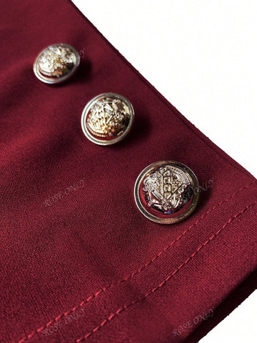 Women's Elegant Double-Breasted Blazer Jacket And Skinny Pants Suit Set, Autumn/Winter