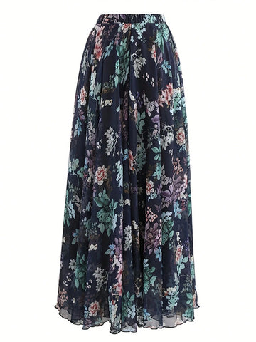 Women's Elegant Floral Printed Skirt