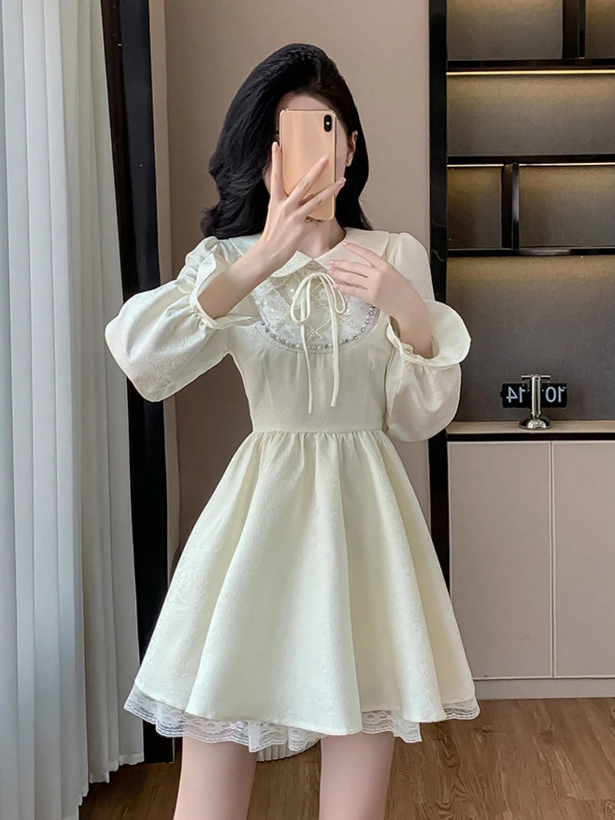 Women's Elegant Long Sleeve Dress And Skirt, Spring/Summer