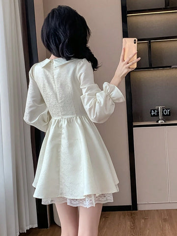 Women's Elegant Long Sleeve Dress And Skirt, Spring/Summer