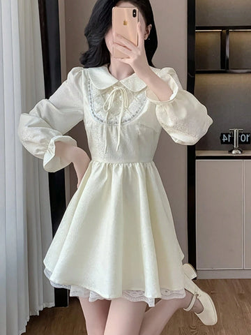 Women's Elegant Long Sleeve Dress And Skirt, Spring/Summer