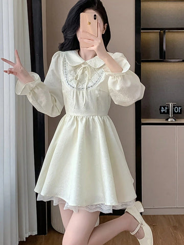 Women's Elegant Long Sleeve Dress And Skirt, Spring/Summer
