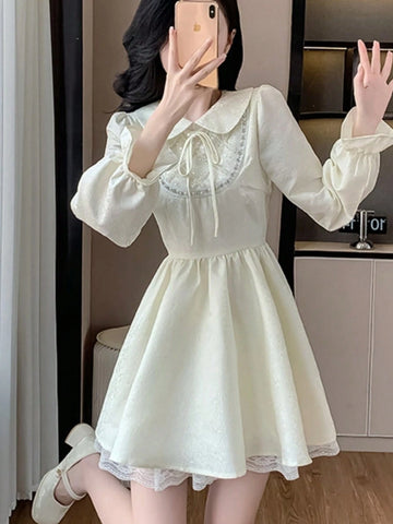 Women's Elegant Long Sleeve Dress And Skirt, Spring/Summer