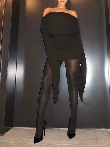 Women's Elegant Off Shoulder Long Sleeve Sexy Bodycon Party Dress