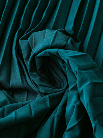 Women's Elegant Pleated V-Neckline Dress With Cinched Waist And Flowy Hem