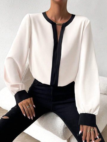 Women's Elegant Shirt, Women's Solid Color Shirt