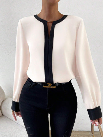 Women's Elegant Shirt, Women's Solid Color Shirt