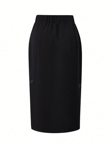 Women's Elegant Slit Design A-Line Skirt, Flattering And Versatile