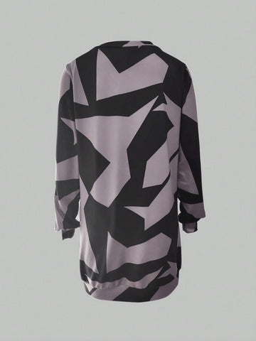 Women's Fashion Casual V-Neck Tie Waist Printed Short Dress