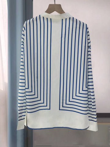 Women's Fashion Elegant Casual Striped Loose Shirt