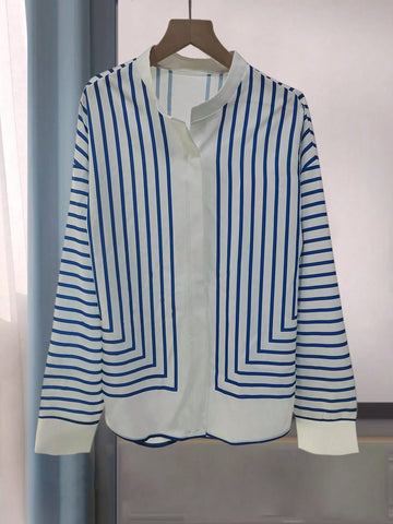 Women's Fashion Elegant Casual Striped Loose Shirt