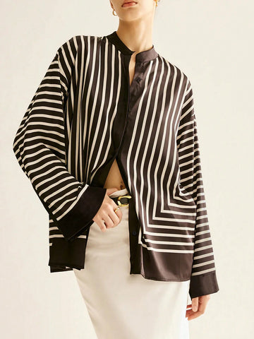 Women's Fashion Elegant Casual Striped Shirt