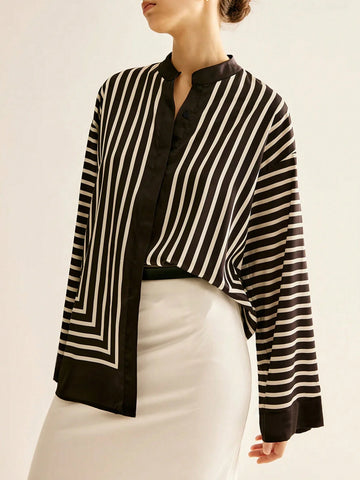 Women's Fashion Elegant Casual Striped Shirt