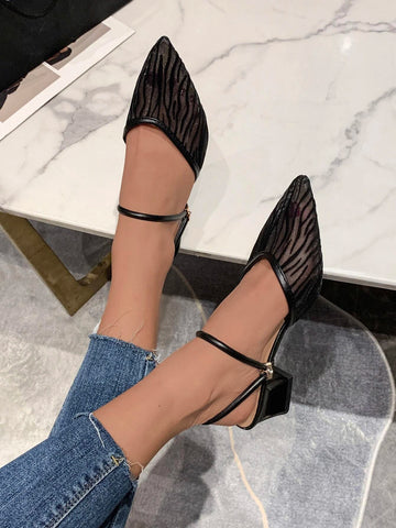 Women's Fashion High-heel Shoes With Chunky Or See-through Heels