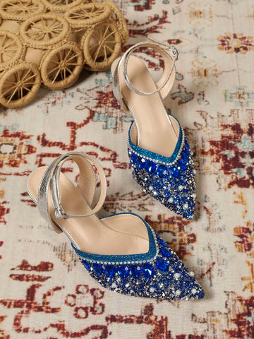 Women's Fashion Pointed Toe Stiletto Heel Slip-On Pumps, Versatile For Daily Commute,