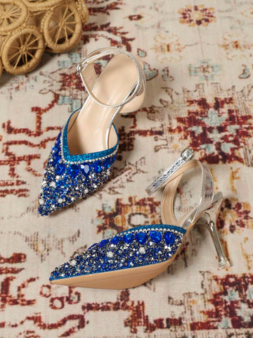 Women's Fashion Pointed Toe Stiletto Heel Slip-On Pumps, Versatile For Daily Commute,