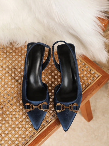 Women's Fashion Pointed Toe Stiletto High Heel Shoes, Retro Closed Toe