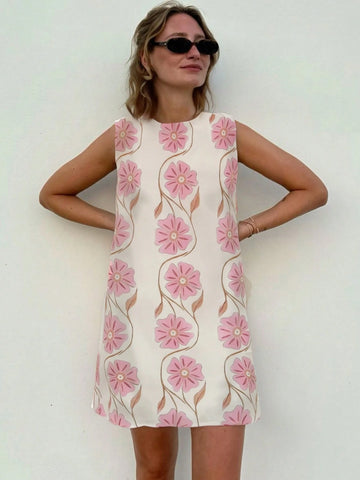 Women's Fashion Print Mini Vacation Fairy Dress